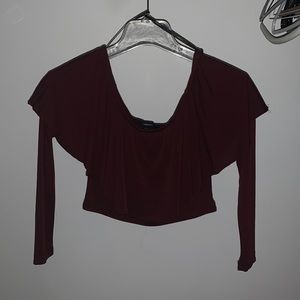 Maroon Small long sleeved crop top